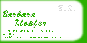 barbara klopfer business card